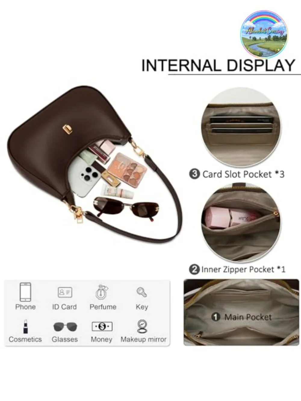 Cute Hobo Handbag Vegan Leather Faux Leather Shoulder Bag Crossbody Zipper